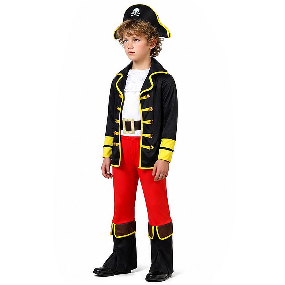Halloween Kids Jack Sparrow Cosplay, Pirates of the Caribbean Captain Party Costume