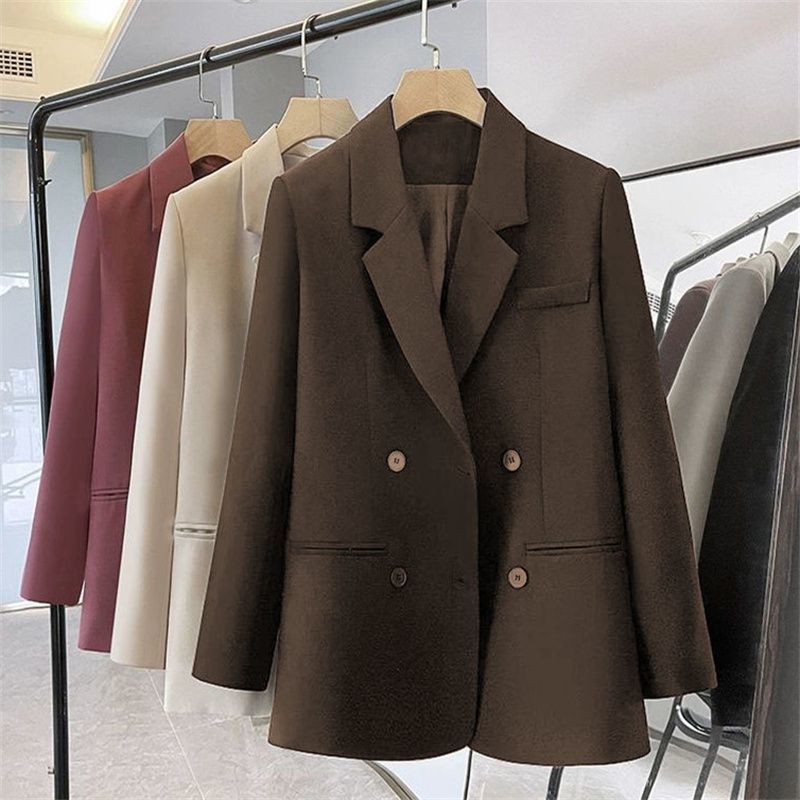 Suit Raspberry Jacket Spring and Autumn Elegant Chic New Small People High-end Loose Casual Temperament Suit Top Versatile