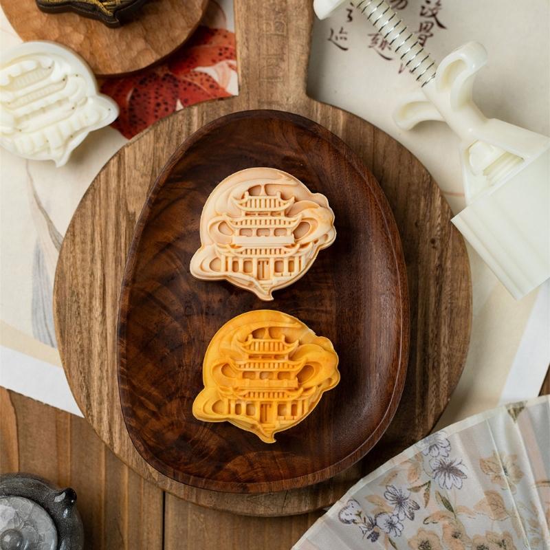 Moon Cakes Maker 75G Pattern Molds Safe Food Grade Component Hand Design