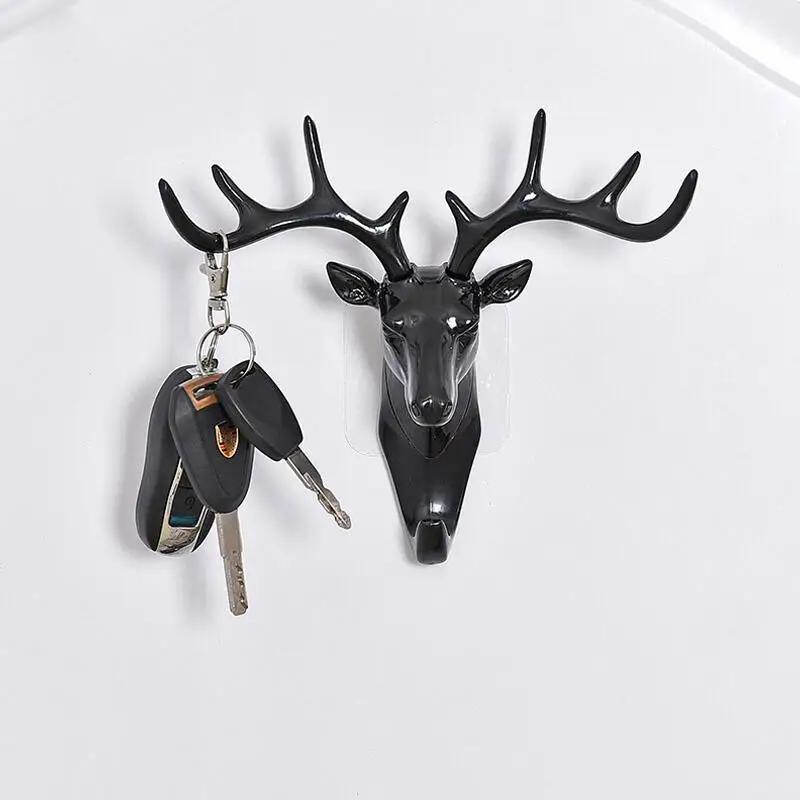 Deer Horns Hanger Rack Wall Hanging Hook Vintage Deer Head Antlers for Hanging Clothes Hat Scarf Key Wall Decoration