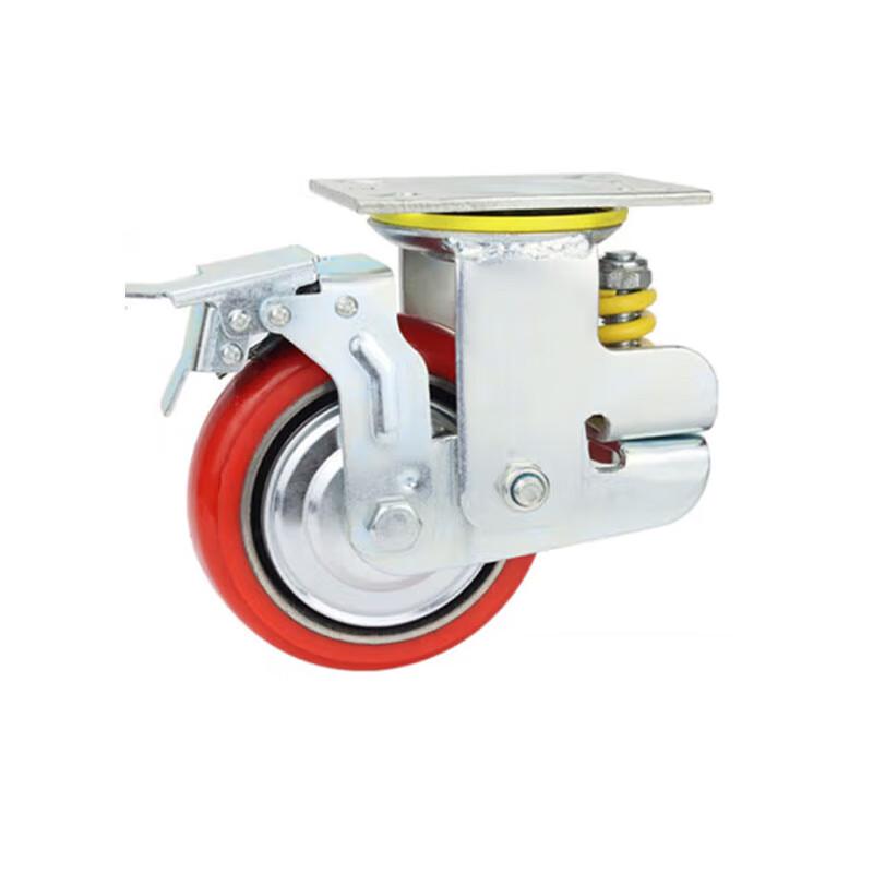 4-inch PU Spring Shock Absorbing Swivel Caster Wheel