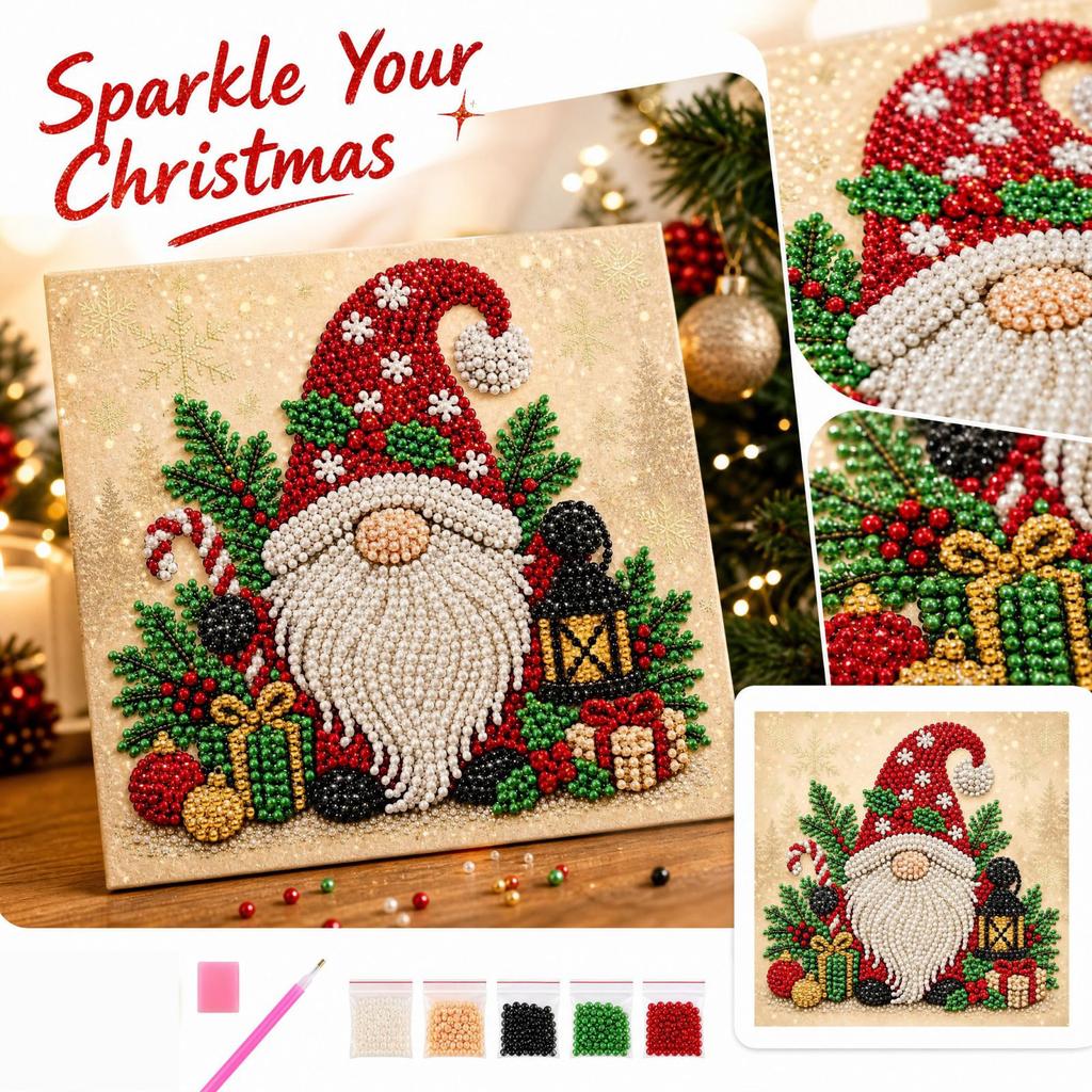 Christmas DIY Kit, Bead Painting Set for Holiday Decor