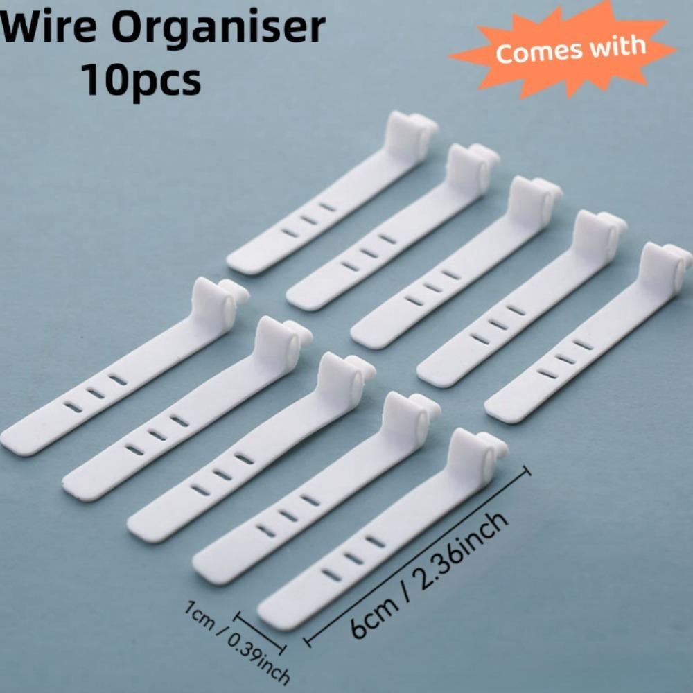 The Data Cable Storage Box Is Equipped with 10 White Zip Ties for Organizing and Storing Data Cables, Suitable for Small Items