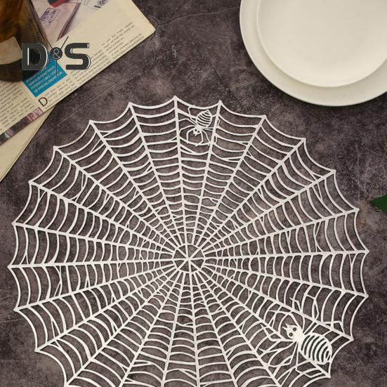 Placemat Spider Web Shape Table Mat Easy To Clean Heat Resistant Table Placemat for Home Halloween Decor