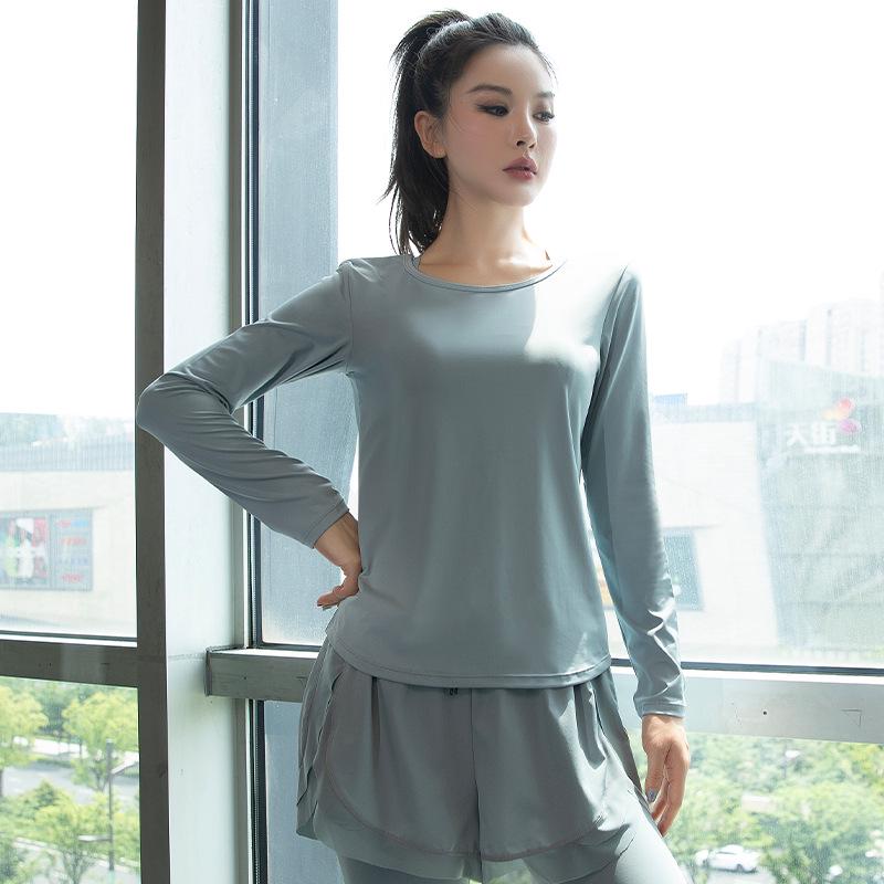 Women s Summer 2026 Yoga Mesh T-shirt: Quick-Dry, Skin-Friendly, Long Sleeve Fitness Wear M