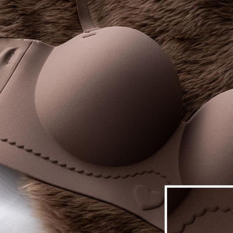 Women's Seamless Push-Up Bra Thin Style Wire-Free Side Boob Control Lifting and Anti-Drooping Enhancing Bust Appearance