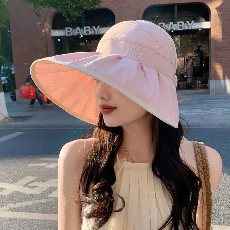 Summer Double-sided Can Wear Sunshade Sunscreen Breathable Large Brim Bucket Hat Women