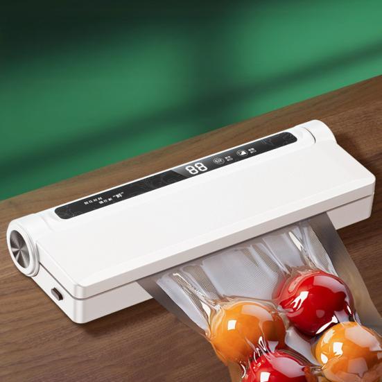 Máquina Seladora a Vácuo de Alimentos com Sacos a Vácuo Visor Digital 60KPa Forte Sucção Fácil de Usar Uso Duplo Seco Molhado Seladora a Vácuo