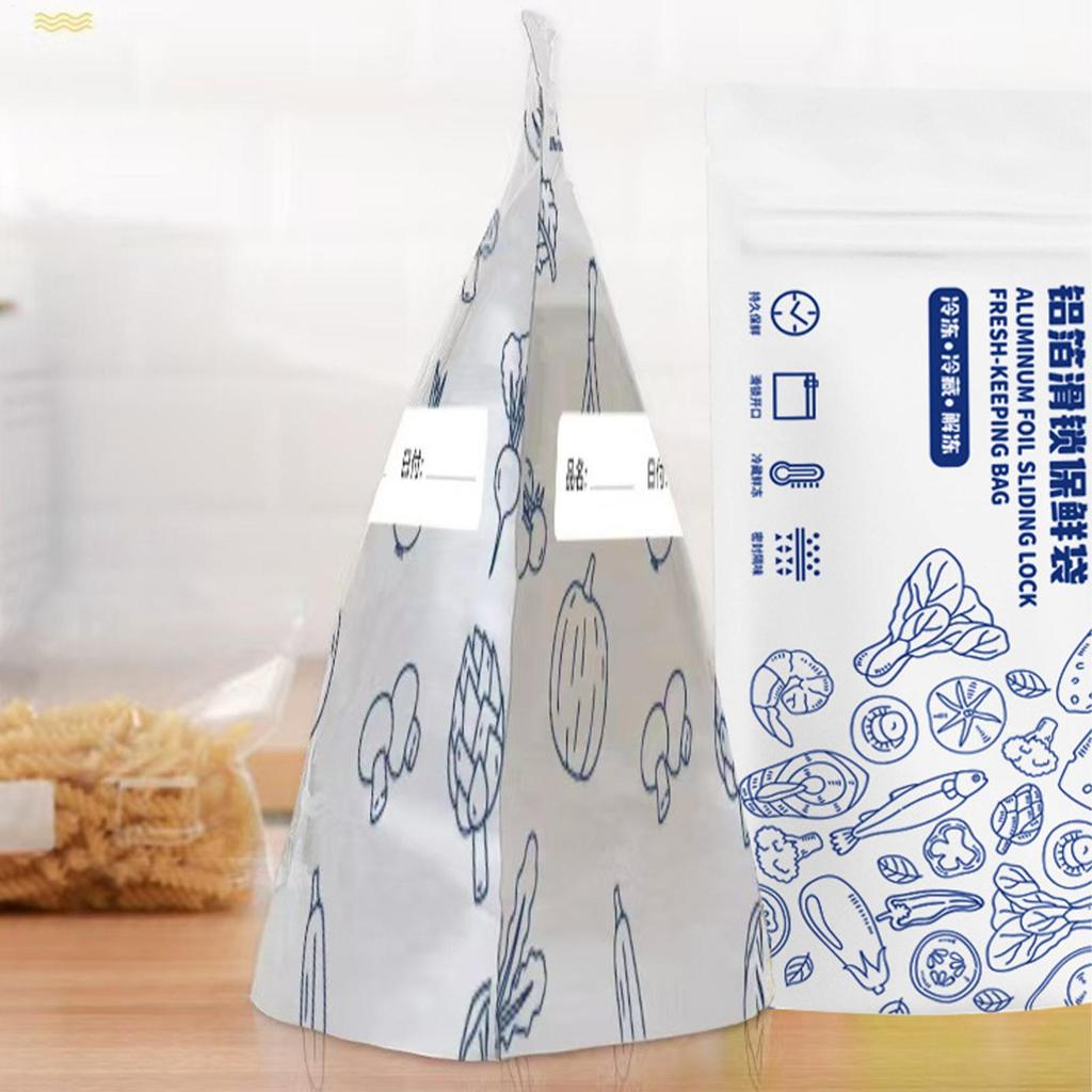 Aluminum Foil Bags For Food Vacuum Stand-Up Reusable Aluminum Foil Freezer Bags For Vegetables Fruits Seafood Microwave Meal