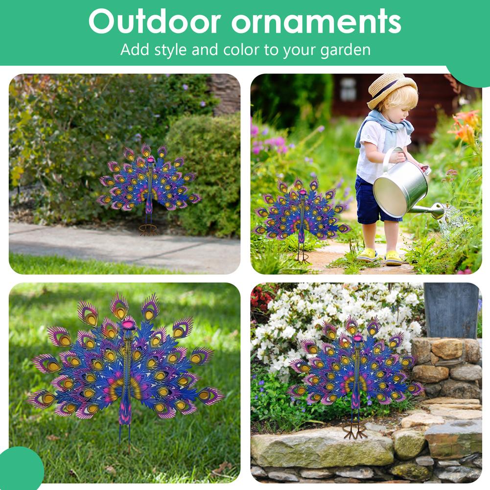 Garden Peacock Exquisite Statue Supplies Iron Art Sculptures Craft Handicraft Waterproof  Gifts for Outdoor Indoor Yard China Mainland