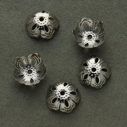 100pcs Gold Color Metal Hollow Flower Filigree End Caps 13.5*5mm Fit Round Pearl Bead DIY Jewelry Charm Making Findings