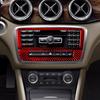 For Mercedes Benz CLA GLA Red Carbon Fiber Radio Console Cover Trim Type A
