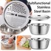 Multifunctional Stainless Steel Basin Vegetable Fruit Pasta Strainer, Large Heavy Duty Filter Bowl Kitchen Suppllies