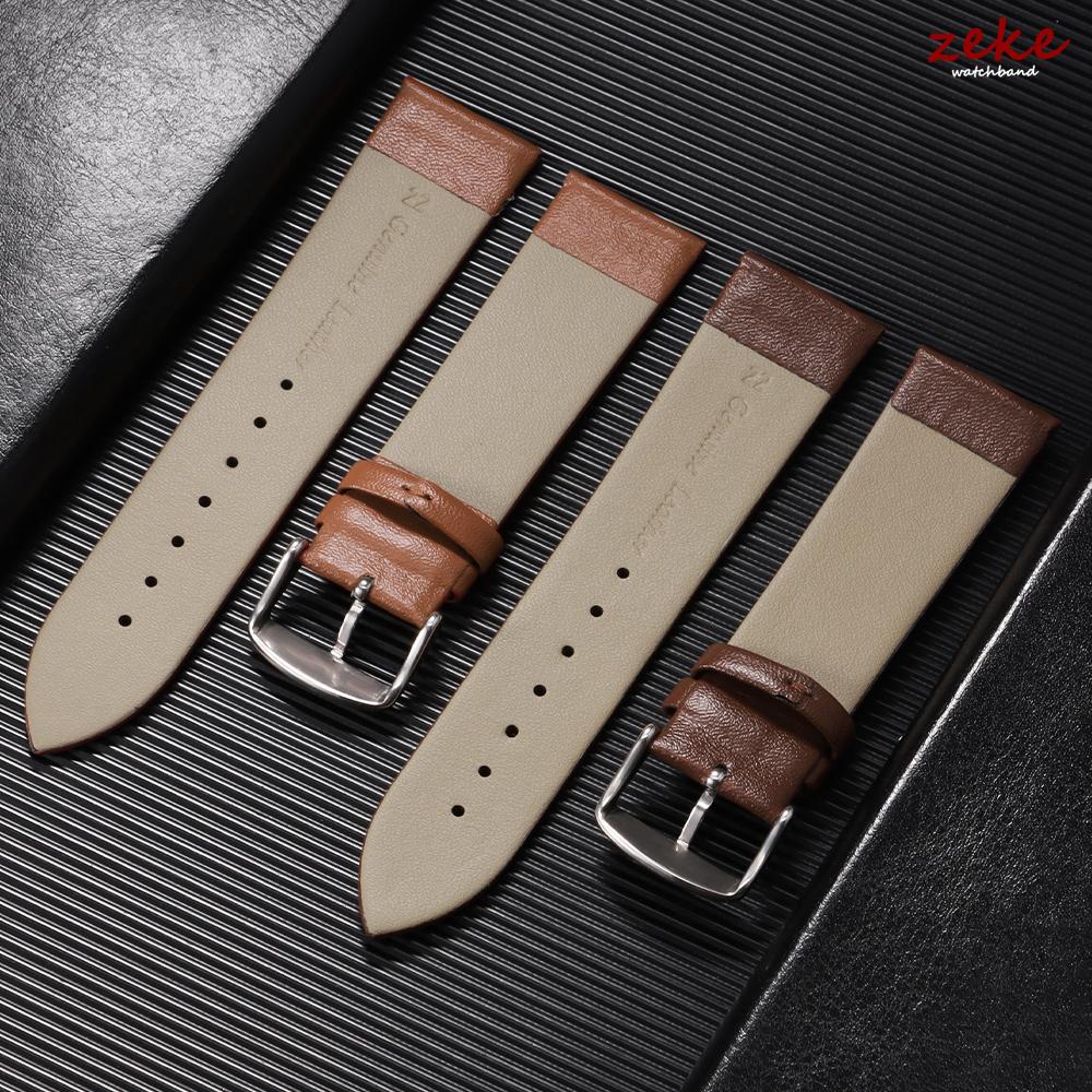 Vintage Braunes Schlankes Leder Uhrenarmband Ultra-dünnes Echtes Leder Uhrenarmband 12mm 14mm 16mm 18mm 19mm 20mm 21mm 22mm  Armband