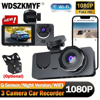 3kanálová palubní kamera do auta 1080P videorekordér WIFI APP palubní kamera DVR do auta přední a zadní kamera noční vidění autopříslušenství