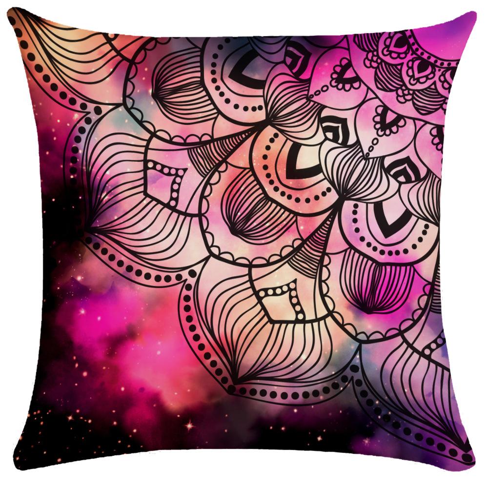 45X45CM Nordic Watercolor Mandala Ethnic Wind Starry Polyester Pillowcase Living Room Sofa Decoration Cushion