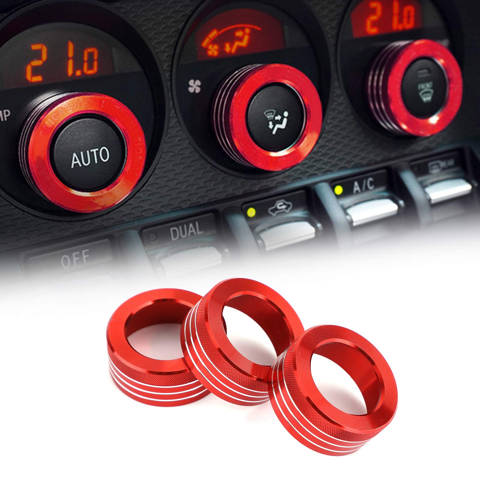 

Bruce & Shark Car Air Conditioner Switch Knob Ring AC Knob Cover for BRZ Toyota 86 Car Red Switch Cover красный
