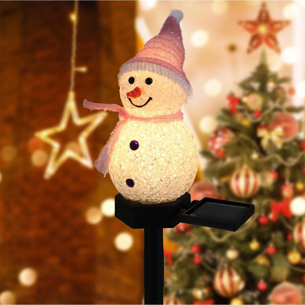 Christmas Solar Light For 4 Colors For christmas Lamp Decorative lighting Led Snowman light Garden Lights Ground plug Outdoor
