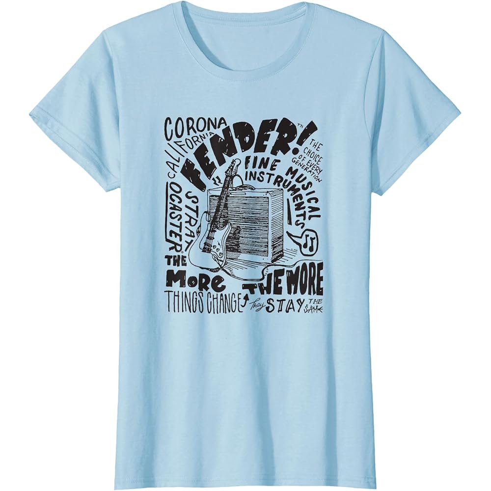 Fender Corona CA Guitar And Amp Sketch Tee