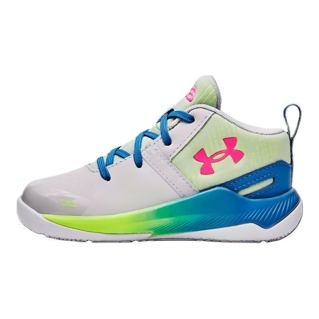 Under Armour Curry 2 Retro TD Splash Party Baby Sneakers Grey Halo-Gray Electric-Blue 3026307-100