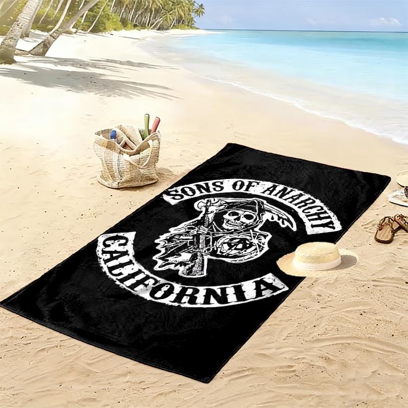 Sons Anarchy: Brotherhood Rebellion Beach Towel Soft Portable for Travel Seaside Outdoor Pool Towel Absorbent Bath Towel Fashion