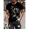 Men's Horror Skull Print T-Shirt 3D Print Vintage O-Neck Short Sleeve Fashion T-Shirts Men's Summer Street Clothing