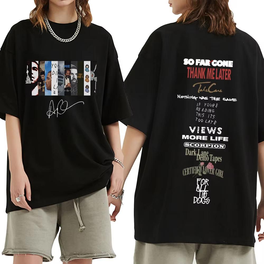 

Rapper Drake Music Album Graphic T Shirts Men Women Hip Hop Vintage Aesthetic Short Sleeve Oversized T-shirt Harajuku Streetwear 5XL