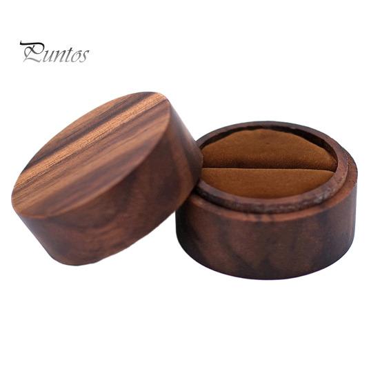 Ring Box Vintage Wooden Ring Storage Box Double Ring Display Case for Proposal Engagement Valentine Day