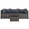 VidaXL Salon de jardin 4 pcs avec coussins Gris Résine tressée, ensemble de salon d'extérieur, ensemble de mobilier 319767