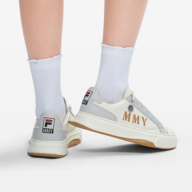 Mihara Yasuhiro X Fila FM-4 Fashion Durable Low-Top Skate Shoes Women sneaker Vanilla-Ice Antarctic-Gray F12W234209FVA