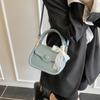 Lychee Pattern Portable Small Square Bag Women'S Versatile Shoulder Bag Casual Light Luxury Messenger Bag