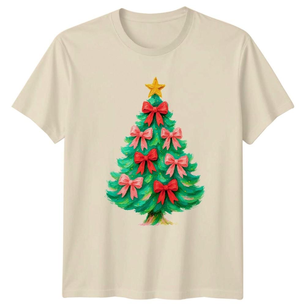 Christmas Tree Bows Holiday Unisexs TShirt Unisexs Tee Graphic Unisex Top