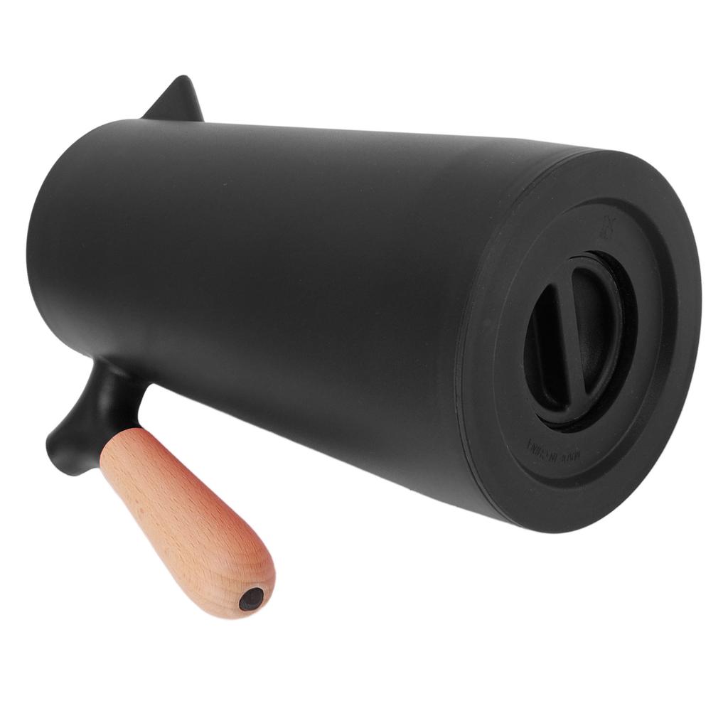 1L Thermal Coffee Carafe 12h Insulation Olecranon Water Outlet Thermal Bottle with Wooden Handle