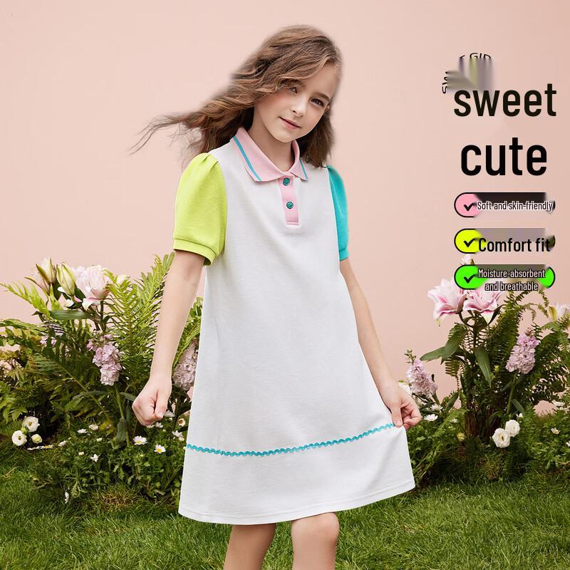 ABC KIDS Girls  Sweet Summer A-Line Dress with Contrast Sleeves 160