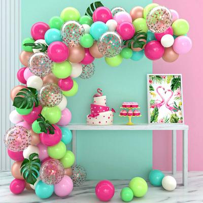 Tropical Hawaiian Balloon Garland Arch Kit Birthday Party Decor Kids Flamingo Summer Hawaii Party Decor Luau Aloha Baby