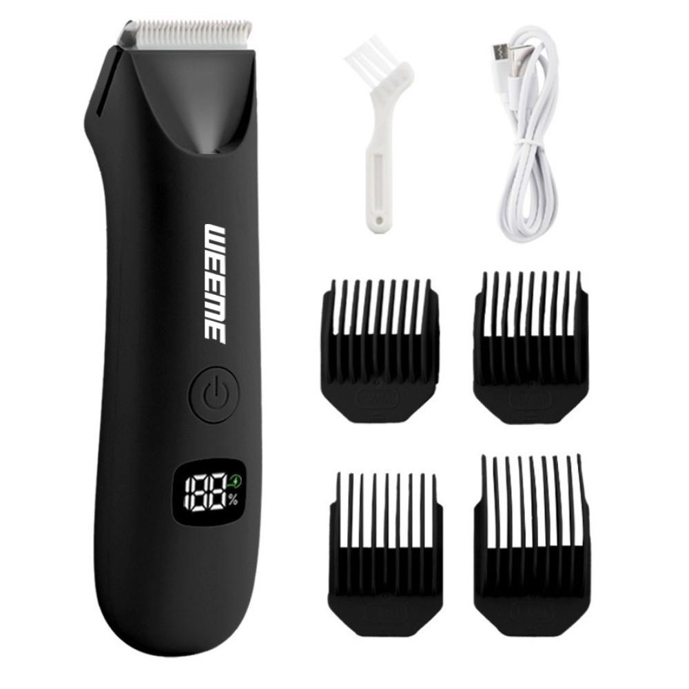 USB Rechargeable Body Hair Trimmer LED Digital Display Full Body Hair Removal Tool