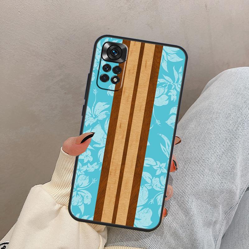 Beach Hawaiian Faux Koa Wood For Xiaomi Redmi Note 14 10 11 12 13 15 Pro Plus Case Cover For Redmi 15 15C 14C 10C 12C 13C