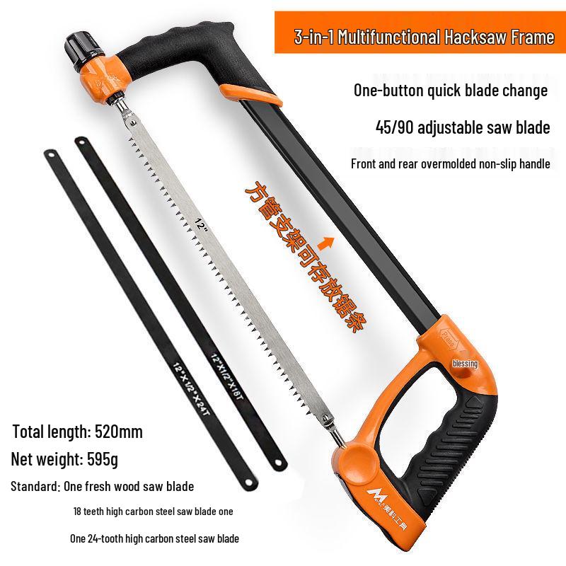 Hacksaw Frame: Multifunctional Hand Saw for Metal & Wood Cutting
