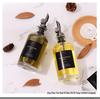 500ml Crystal White Glass Oil Control Pot for Soy Sauce and Vinegar, Self-Opening/Closing, 350ml Capacity.