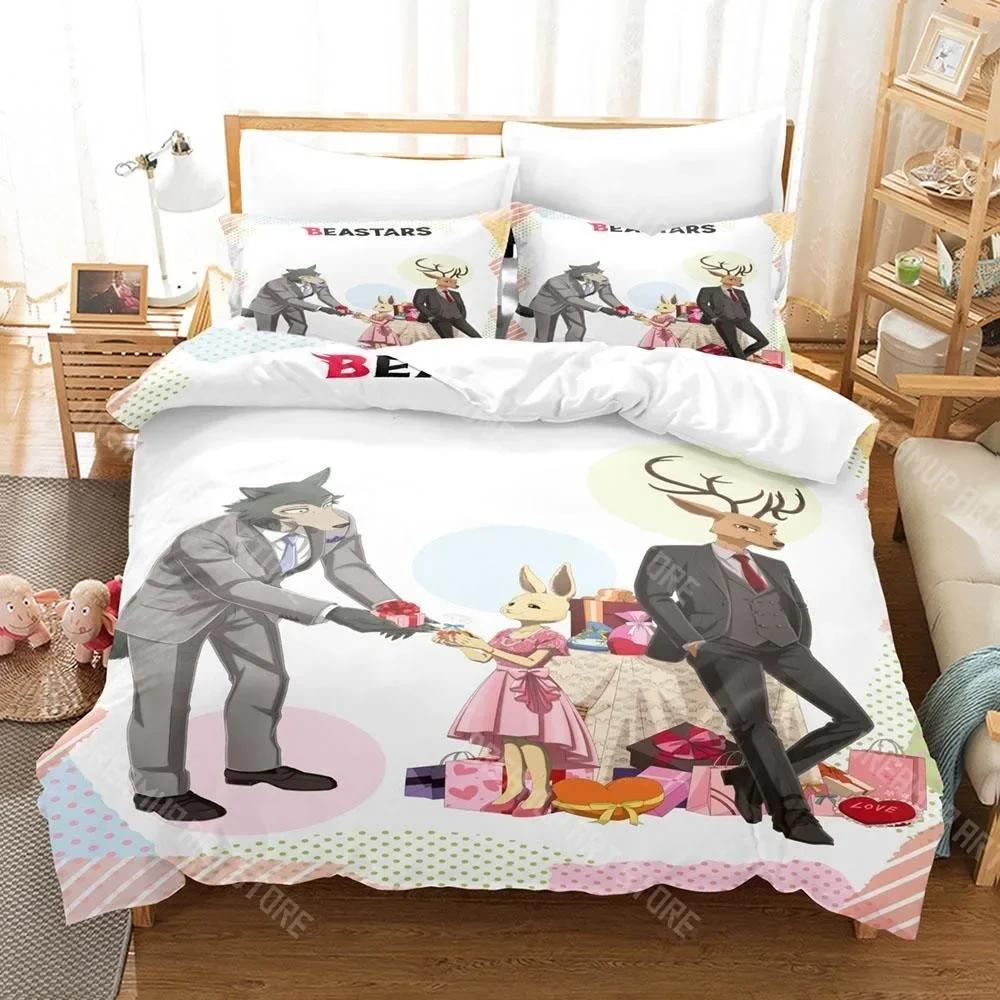 3D Print BEASTARS Anime Bedding Set Single Twin Full Queen King Size Bed Set Aldult Kid Bedroom Duvetcover Sets Bed Sheet Set