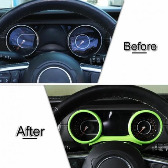 3X Inner Dashboard Meter Cover Trim Ring for Jeep Wrangler JL& JT 2018+ Green
