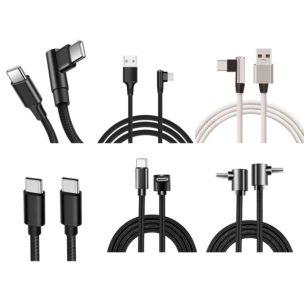 Nylon Braided USB C Cable 1M Length 90 Degree Elbow USB To Type-C Adapter for iPhone/Samsung/Tesla/Huawei/Xiaomi/MacBook