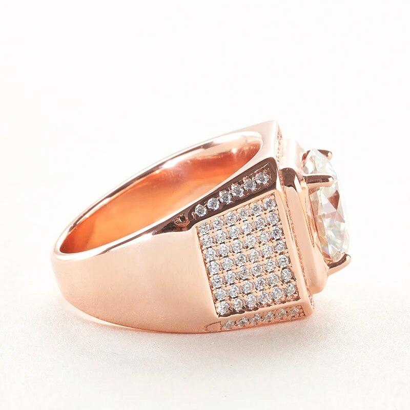 Bague Ringen Súprava zo sterlingového striebra S925 s 2CT moissanitom Nový kreatívny dominantný pánsky hviezdicový prsteň