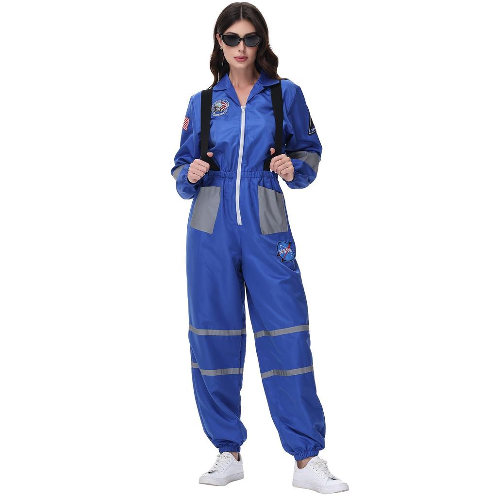 M-XL Women's Astronaut Suit Space Suit, Halloween Costume Female Astronaut Stage Suit