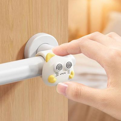 Silicone Door Handle Impact Pad Anti-Shock Punch-free Door Stopper Silent Cartoon Door Handle Anti-collision Ring