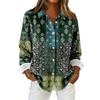 Camicia da donna, camicetta, stampa, bottoni, manica lunga, casual, basic, colletto, regolare