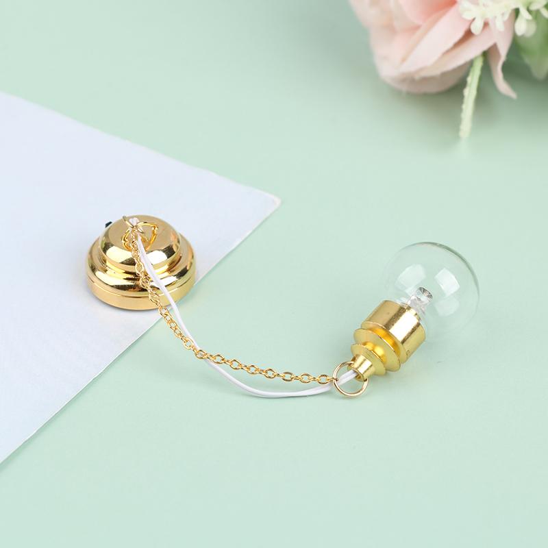 1:12 Miniaturní LED skleněné stropní svítidlo lustr nábytkové doplňky pro domeček pro panenky