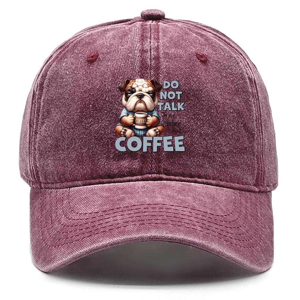 Dog Coffee Print Snapback Baseball Hat, Animal Sports Hat Sun Visor Trendy Curved Brim Cozy Adjustable Sun Hat