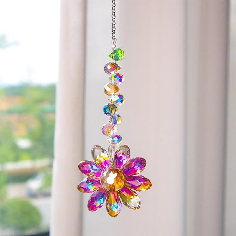 

Crystal Sun Catcher Window Decors Rainbow Maker Indoor Suncatcher Courtyard Garden Decoration Home Xmas Ornament різнокольоровий