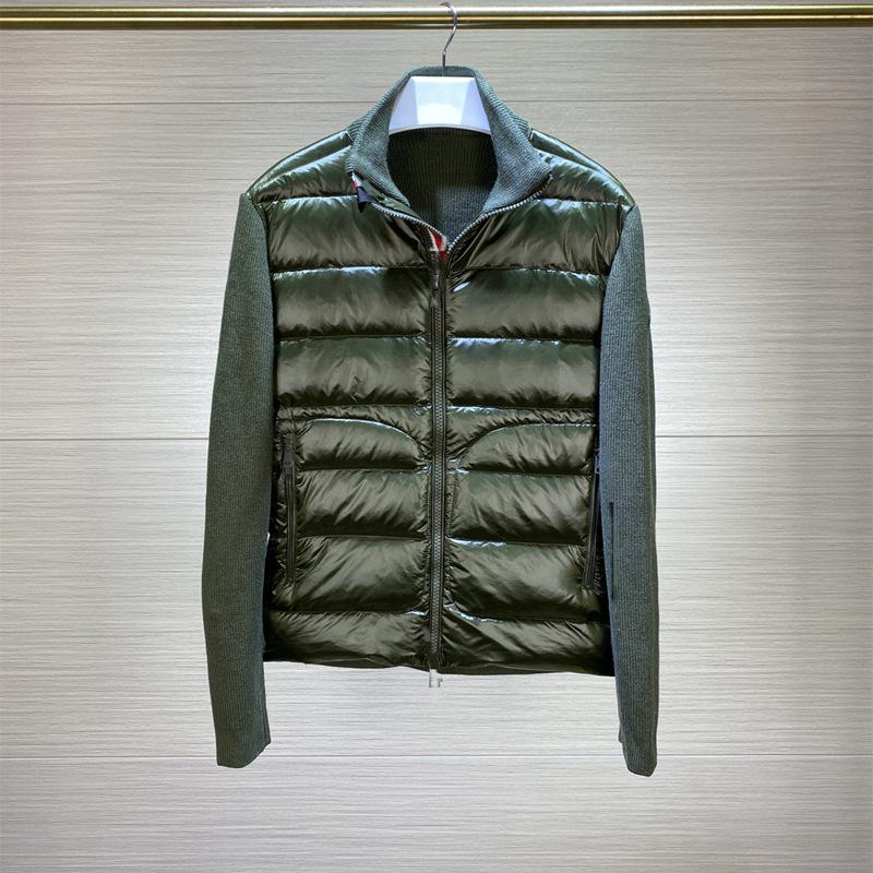 Herren- und Damenstrickdaunenjacke: Daunen- & Wollmantel mit Stehkragen für Herbst/Winter